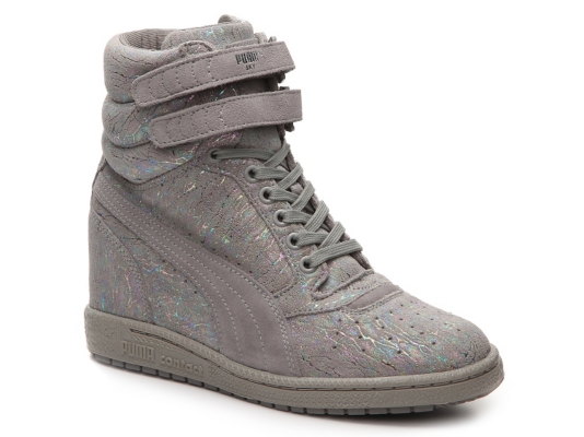 puma high top wedge sneakers