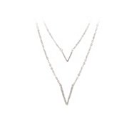 One Wink 2 Layer V Delicate Pendant Necklace