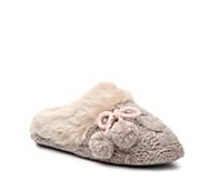 Jessica Simpson Marled Cable Knit Pom Slippers