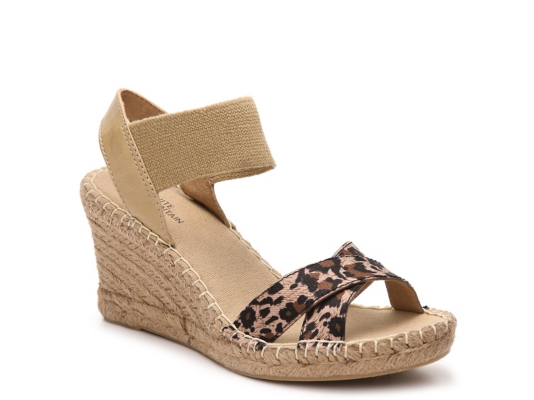 White Mountain Laugh Line Leopard Wedge Sandal | DSW