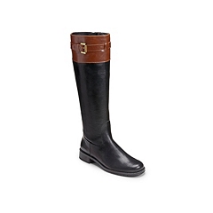 wide calf two tone riding boots