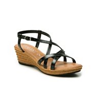 Italian Shoemakers Strappy Glossy Wedge Sandal