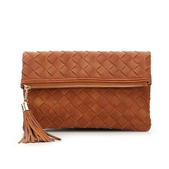 woven tassel clutch