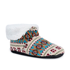muk luks men's nordic knit bootie slipper socks