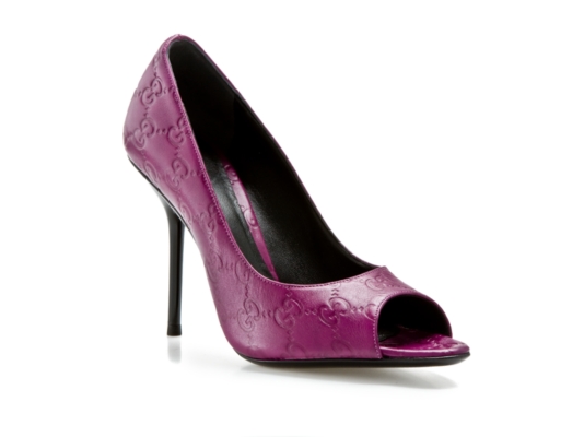 Gucci Signature Peep Toe Pump 247521