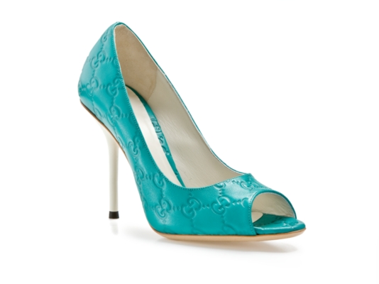 Gucci Peep Toe Signature Pump 247521