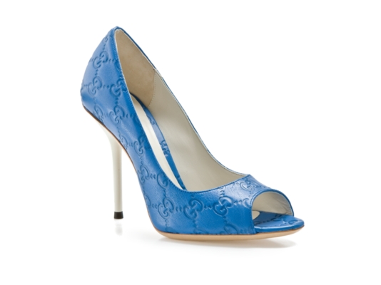 Gucci Peep Toe Signature Pump 247521