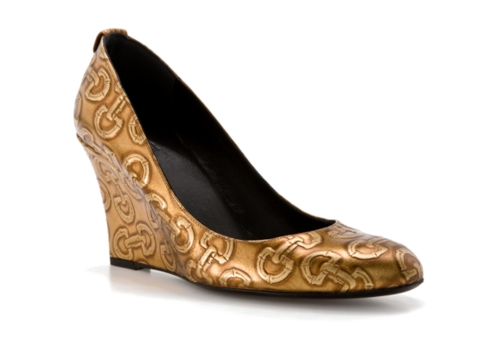 Gucci Embossed Wedge Pump 247533