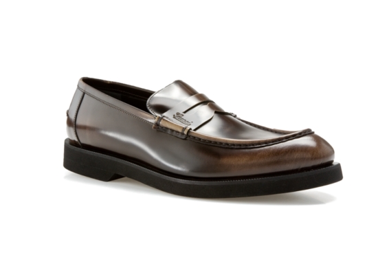 Gucci Men's Brushed Leather Penny Loafer 247495