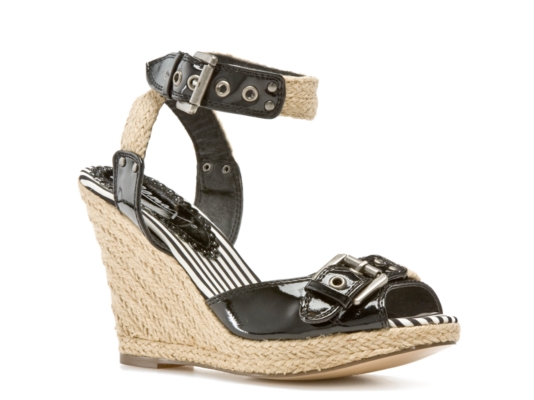 black wedge sandals dsw