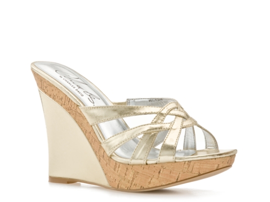 Charles by Charles David Lunar 2 Gold Wedge Sandal 
