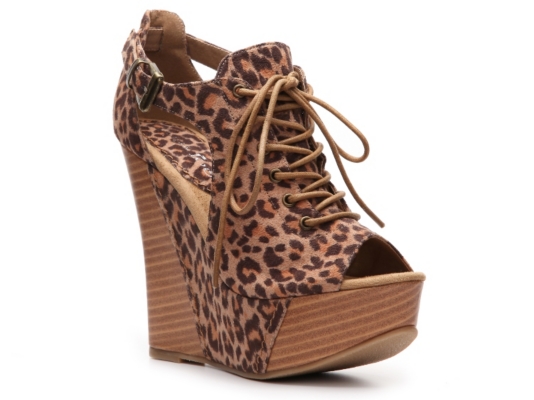 2 Lips Too Too Chaos Leopard Wedge Bootie 