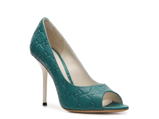 Gucci Women's Signature Peep Toe Pump