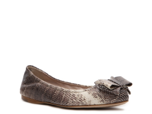 Miu Miu Reptile Leather Bow Flat