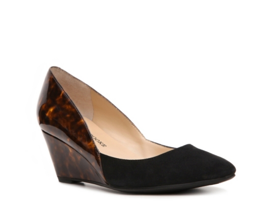 Audrey Brooke Dice Tortoise Wedge Pump