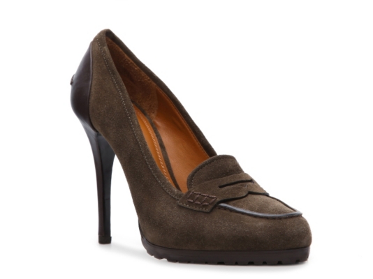 Ralph Lauren Collection Virita Suede Penny Keeper Pump