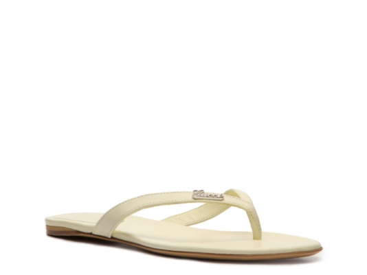 Gucci Leather Script Flip Flop