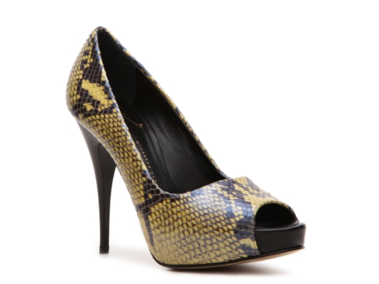 Giuseppe Zanotti Reptile Leather Peep Toe Pump