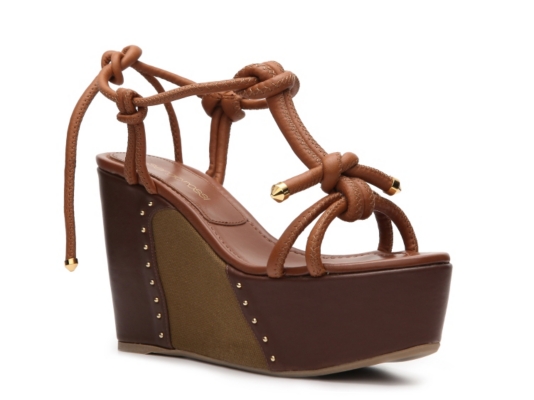 Sergio Rossi Leather Wedge Sandal