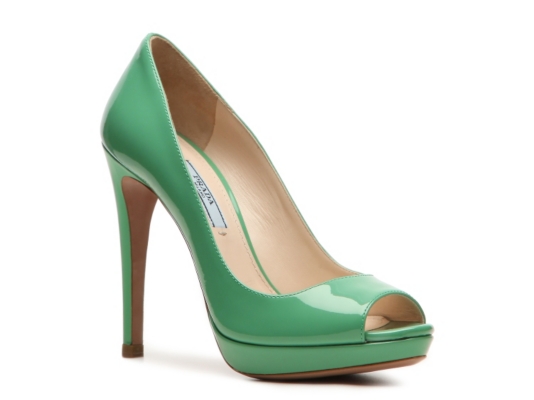 Prada Patent Leather Peep Toe Pump