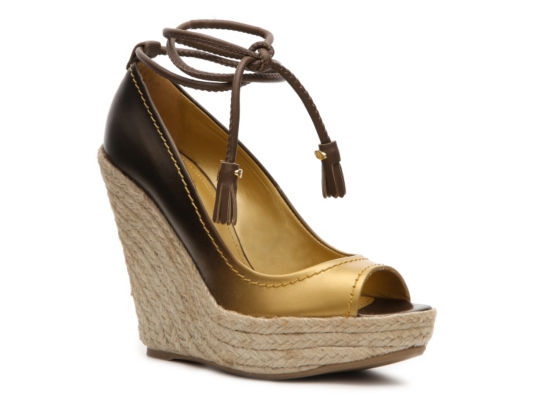 Sergio Rossi Ombre Leather Wedge Pump