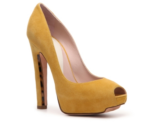 Herve Leger Brisa Suede Peep Toe Pump