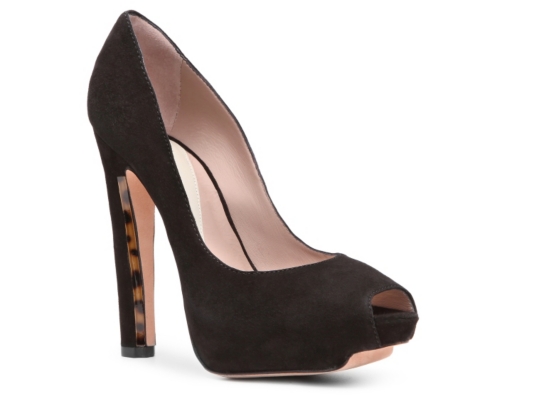Herve Leger Brisa Suede Peep Toe Pump