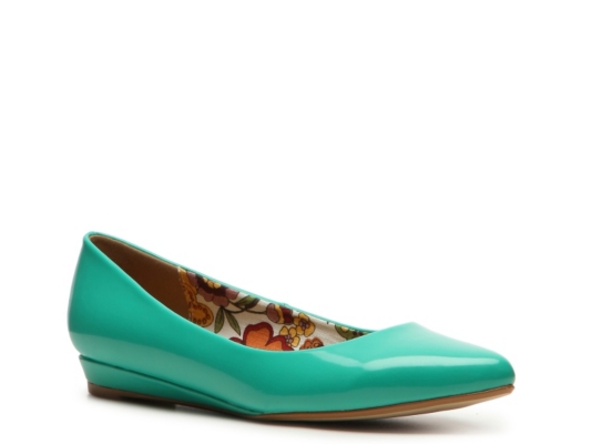 2 Lips Too Too Sliver Patent Wedge Flat