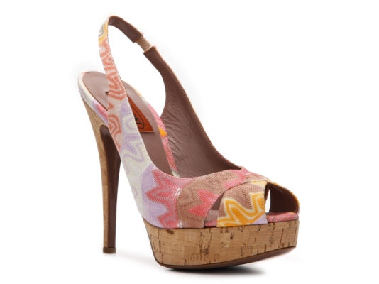 Missoni Pastel Printed Fabric Slingback Pump