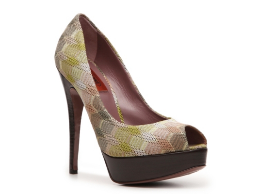 Missoni Printed Fabric Peep Toe Pump