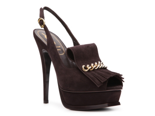 Yves Saint Laurent Suede Kiltie Pump