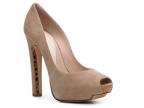 Herve Leger Brisa Suede Peep Toe Pump | DSW