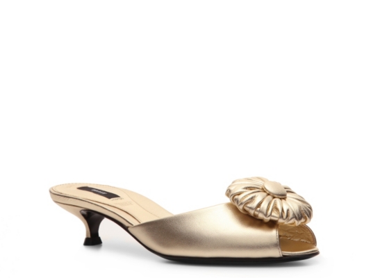 Bally Wabe Metallic Leather Flower Sandal
