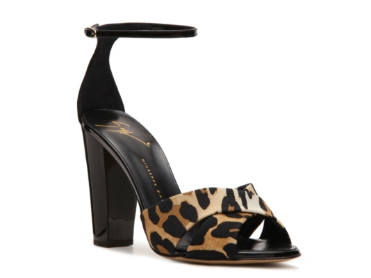 Giuseppe Zanotti Printed Fabric Peep Toe Sandal