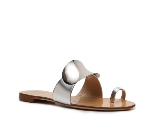 Giuseppe Zanottti Metallic Leather Flat Sandal