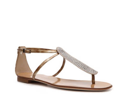Giuseppe Zanotti Metallic Leather Flat Sandal