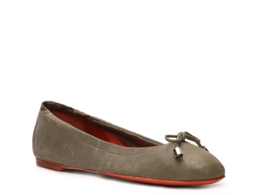 Santoni Leather Ballet Flat