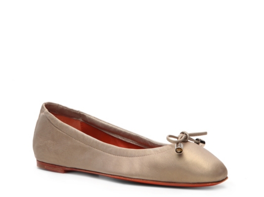 Santoni Leather Ballet Flat