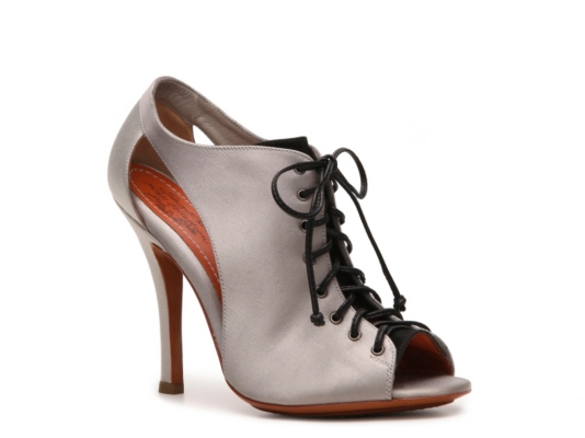 Santoni Satin Peep Toe Bootie