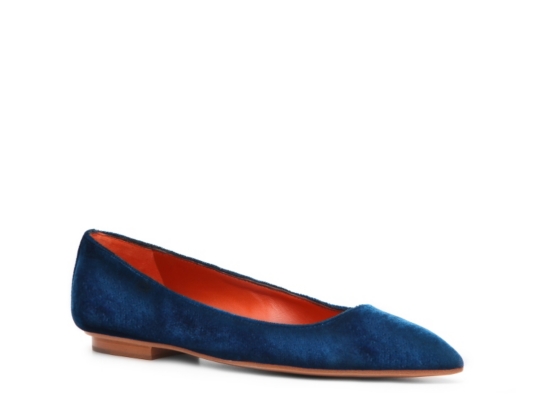 Santoni Velvet Flat