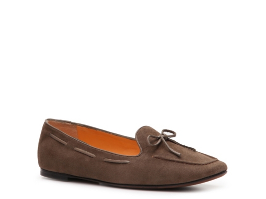 Santoni Suede Bow Loafer