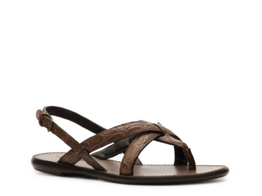 Bottega Veneta Reptile Leather Flat Sandal