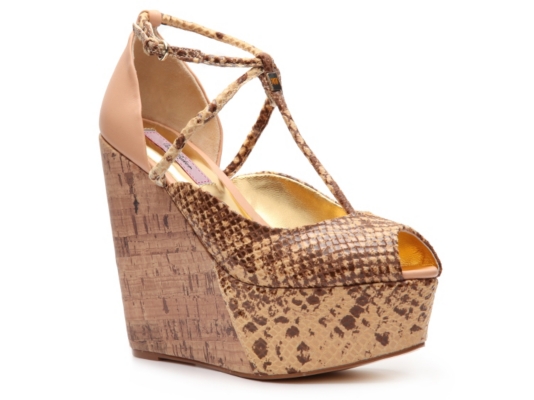 Ted Baker Leuzea Reptile Leather Wedge Sandal