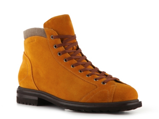 Santoni Suede & Canvas Boot