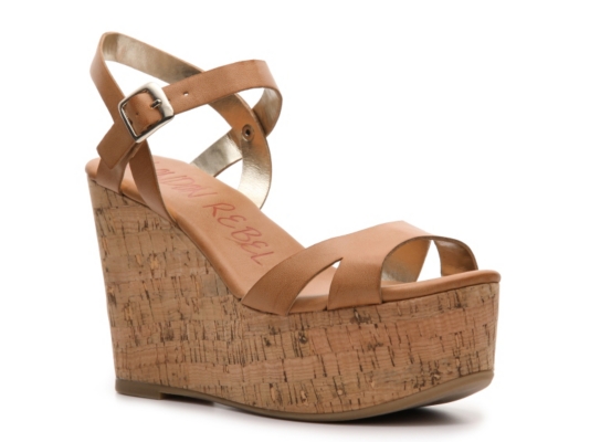 London Rebel Sacha Wedge Sandal