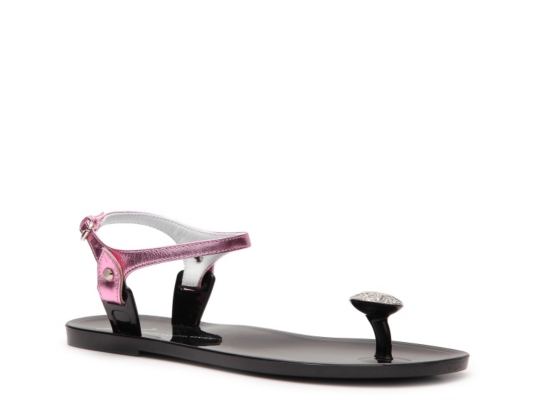 Giuseppe Zanotti Metallic Leather Flat Sandal