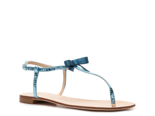 Giuseppe Zanotti Metallic Reptile Leather Bow Sandal