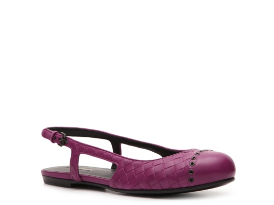 Bottega Veneta Woven Leather Grommet Flat