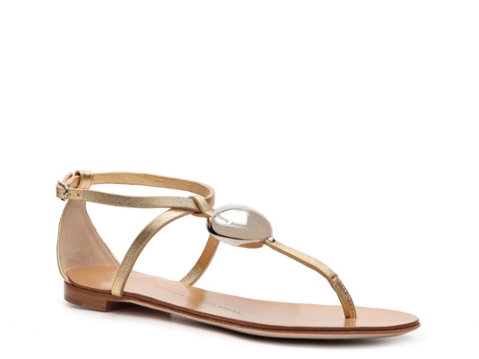 Giuseppe Zanotti Metallic Leather Logo Sandal