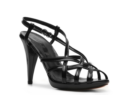 Bally Vilaine Patent Leather Peep Toe Sandal
